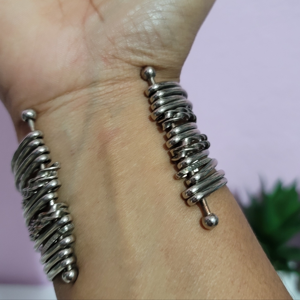 Stackable Plain Hammered & Twisted Rope Design Si… - image 3